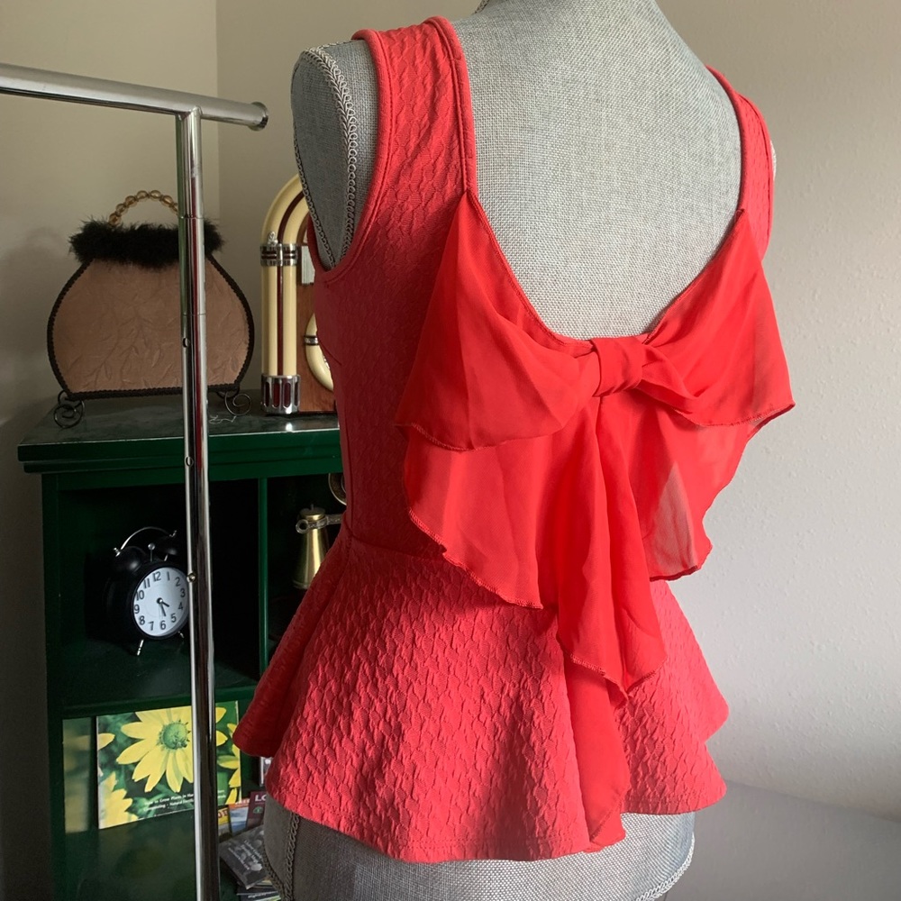 Papaya Y2K Pink top with bow